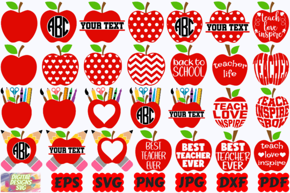 Apple SVG for School Crafts & Graphics