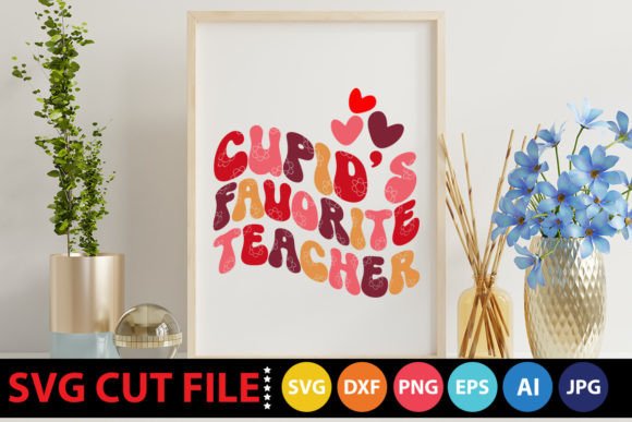 Retro Cupid's Favorite Teacher SVG for Crafts & Graphics