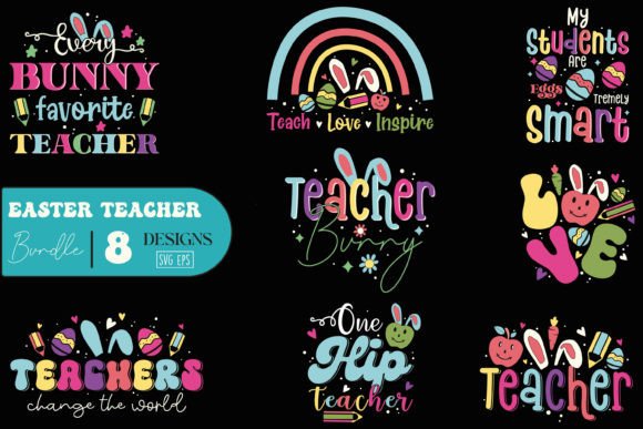 Retro Easter Teacher SVG: Graphics for Crafts