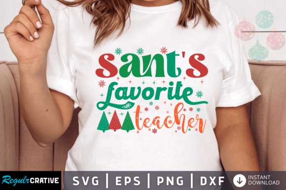 Reviewing the FREE Sants Favorite Teacher SVG Design