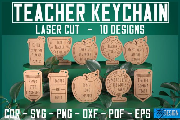 Teacher SVG Keychain Bundle: Graphics for Crafts