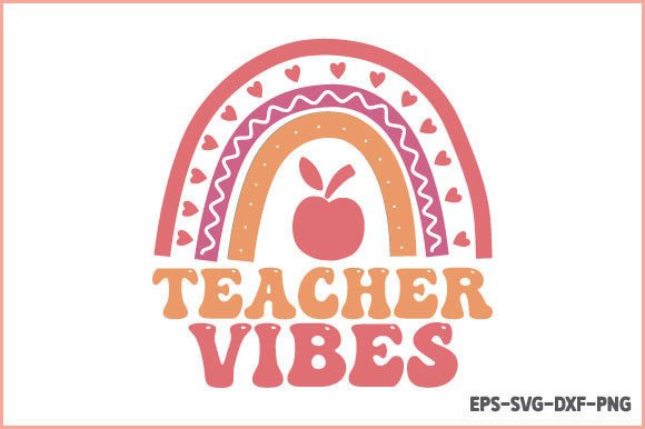 Teacher Vibes Retro SVG: Graphics for Crafts